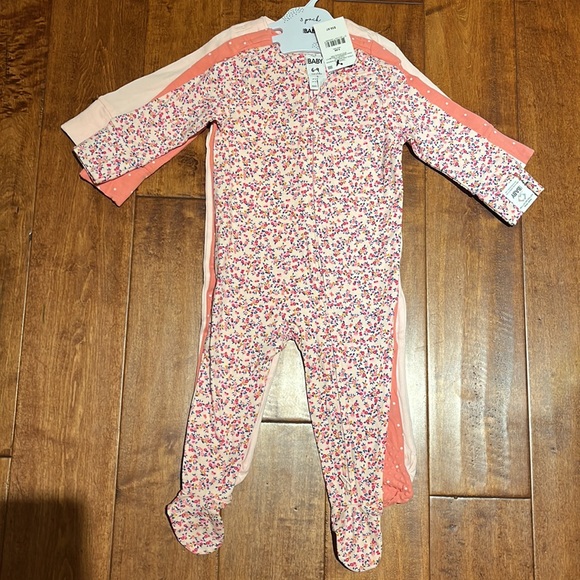 3 Pack Long Sleeve Zip Romper Footed Size 6-9 month - Picture 5 of 13